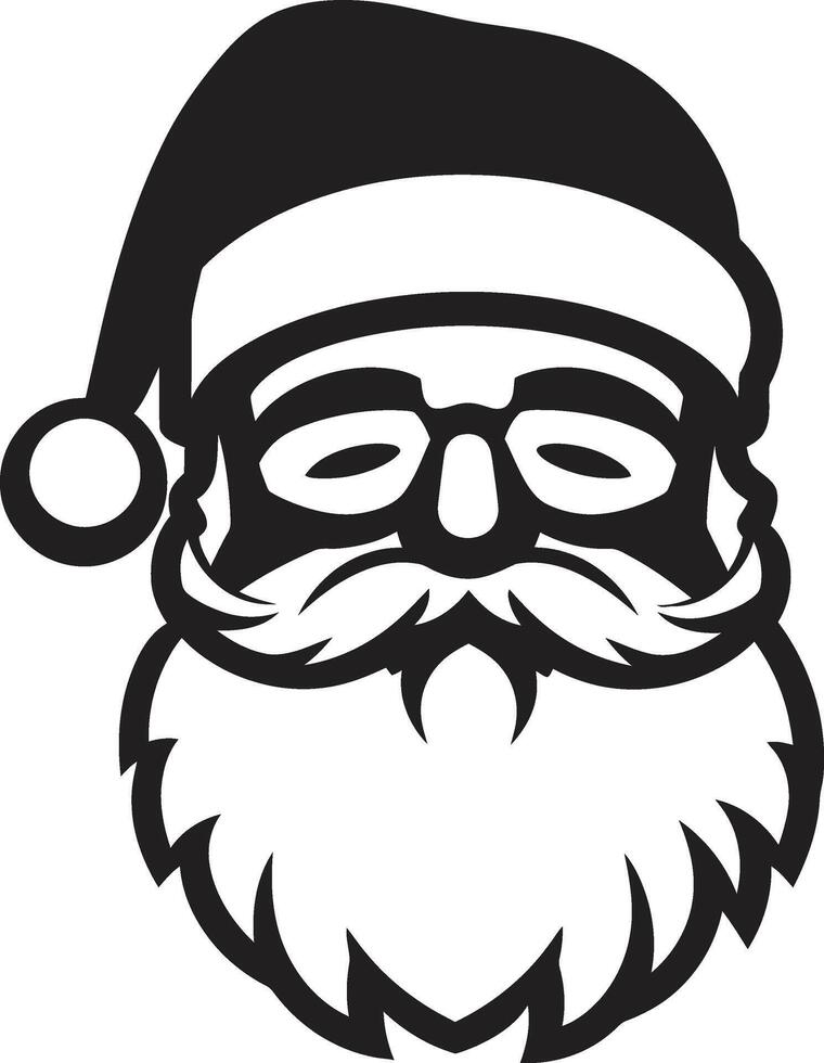 polar claus encanto negro frescura frio Navidad Papa Noel elegante negro vector