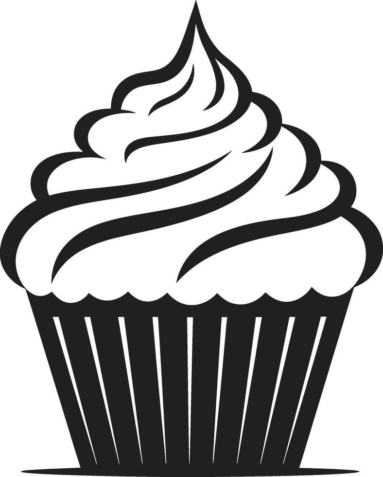 Sugar Rush Elegance Black Cupcake Whipped Bliss Charm Black Cupcake vector