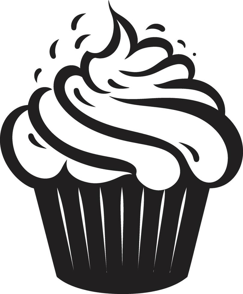 Sugary Joy Black Cupcake Tasty Treats Black Cupcake vector