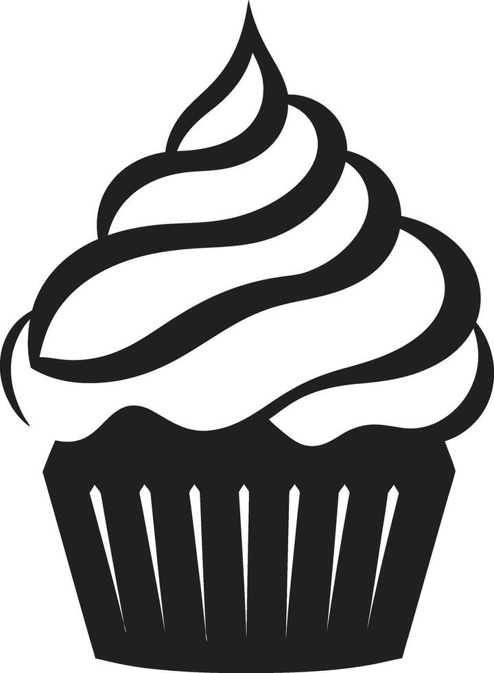 Sugar Coated Elegance Cupcake Black Whipped Perfection Black Cupcake vector