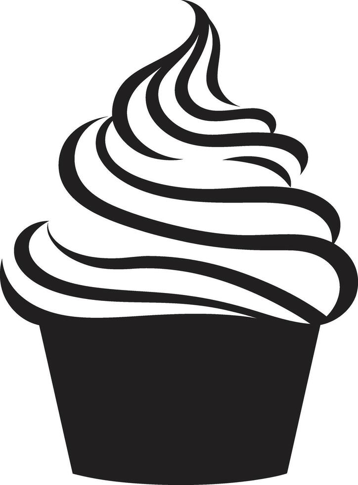 Sugar Coated Elegance Black Cupcake Whipped Perfection Cupcake Black vector