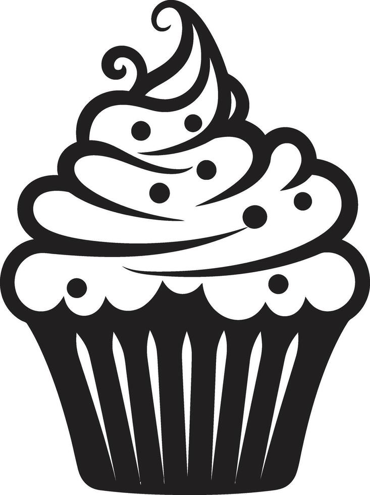 Whipped Bliss Black Cupcake Tasty Creation Black Cupcake vector