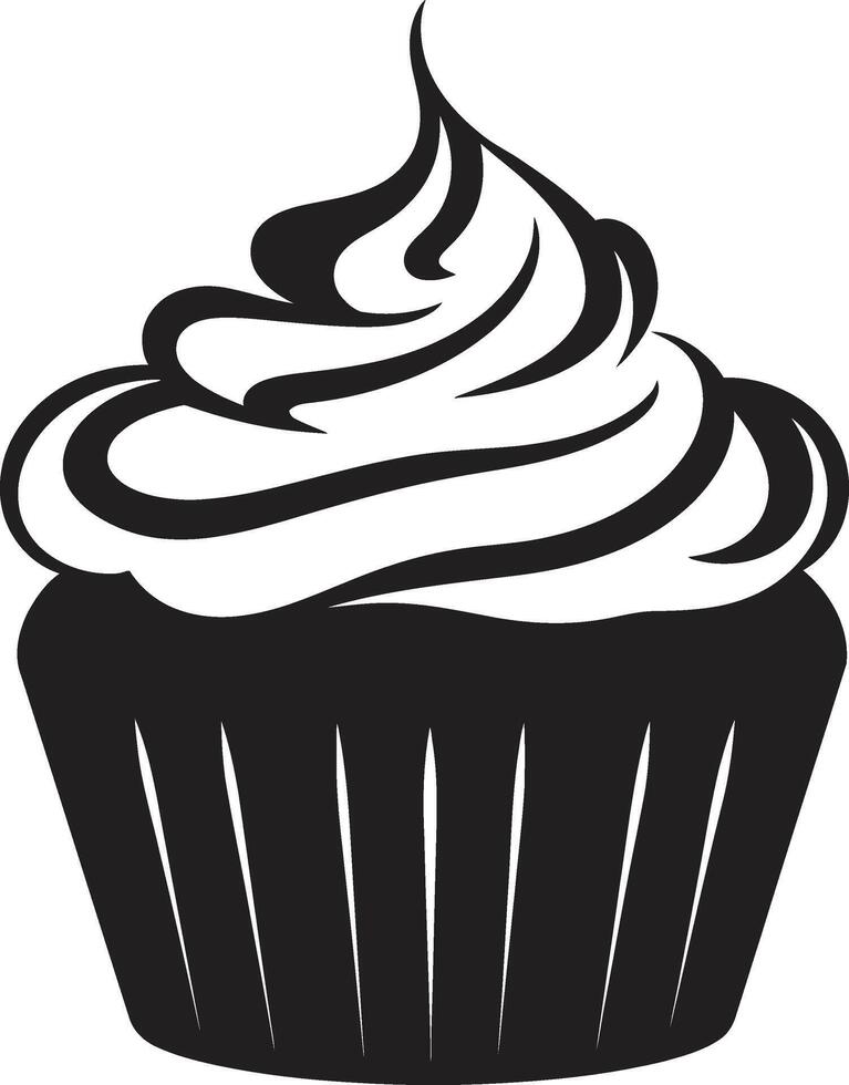 Sweet Treat Mastery Black Cupcake Flavorful Delight Cupcake Black vector