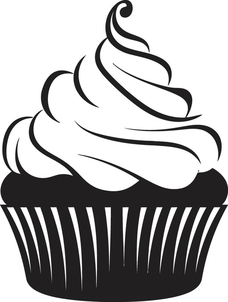 Bakery Bliss Cupcake Black Gourmet Temptation Black Cupcake vector