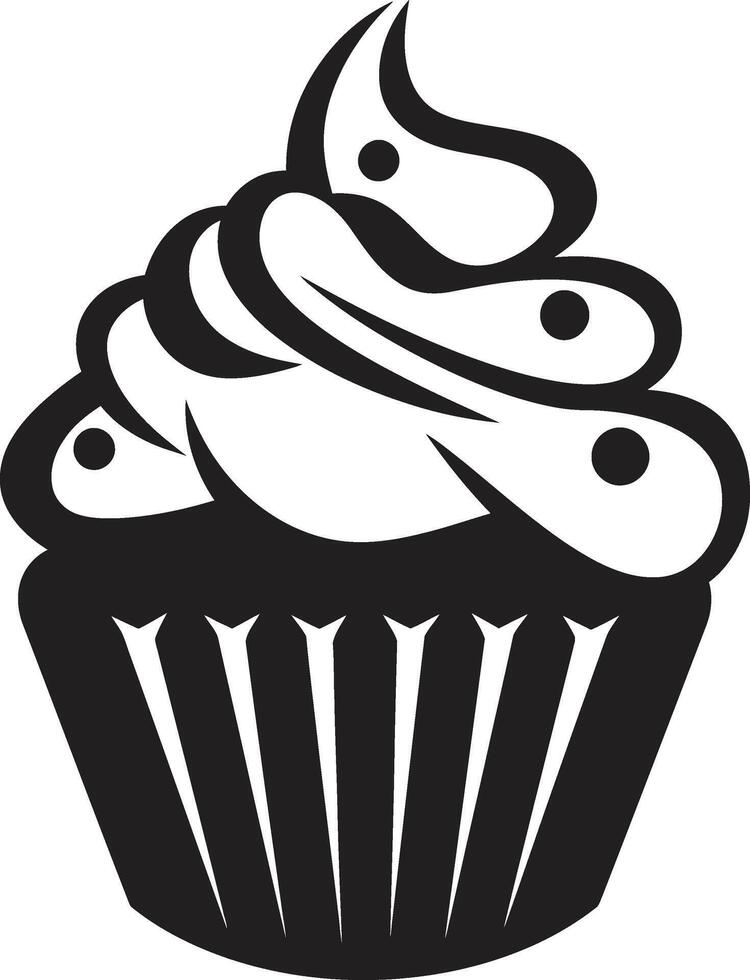 Tasty Creation Black Cupcake Divine Indulgence Cupcake in Black vector