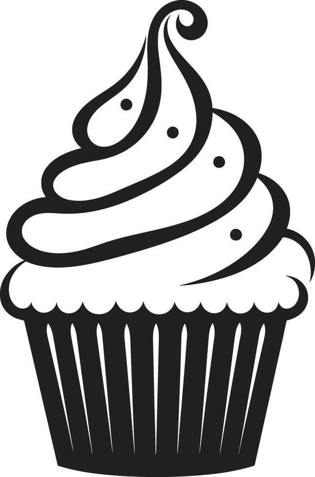 Divine Confectionery Black Cupcake Deliciously Crafted Cupcake in Black vector