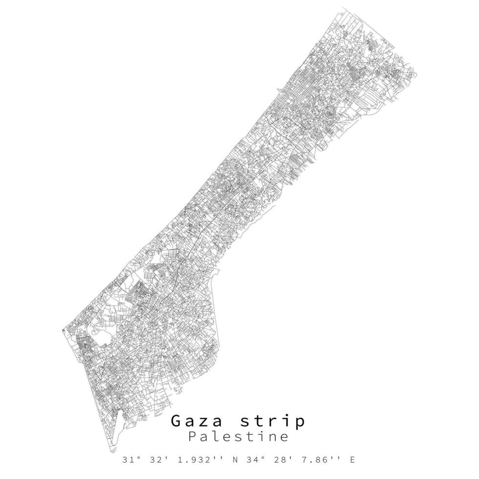 Gaza strip, Palestine,Urban detail Streets Roads Map , element template image vector