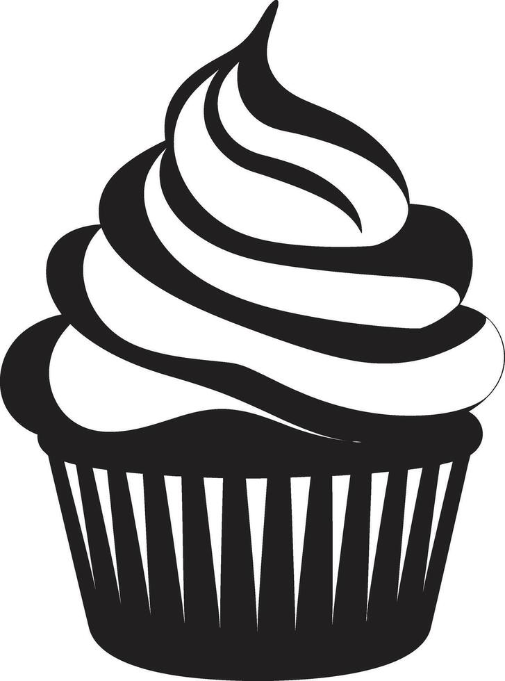 Sugar Coated Elegance Black Cupcake Whipped Perfection Cupcake Black vector