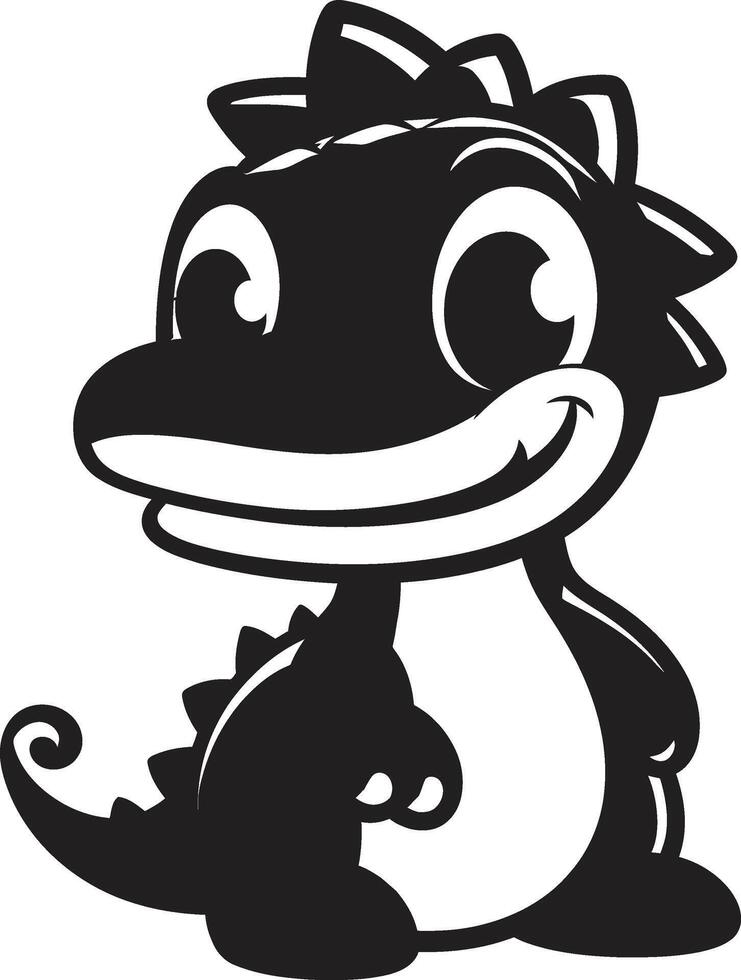 Dino Hug Delight Black Adorable Dino Joy Cute Black vector