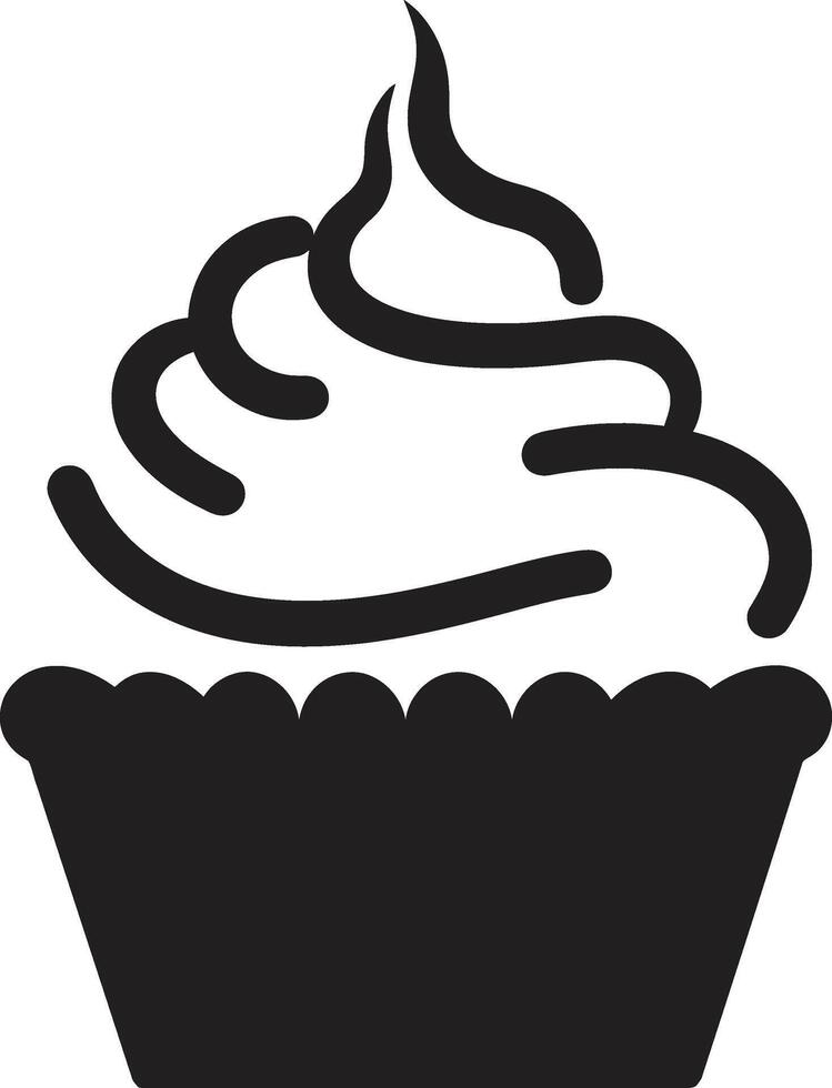 Flavorful Delights Black Cupcake Indulgent Charm Cupcake Black vector
