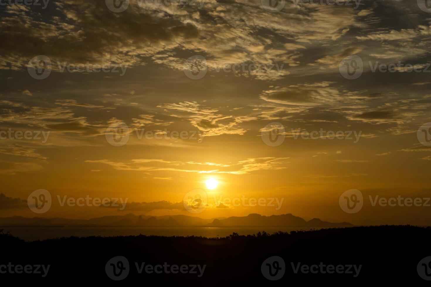 Sunset sky on the lake photo