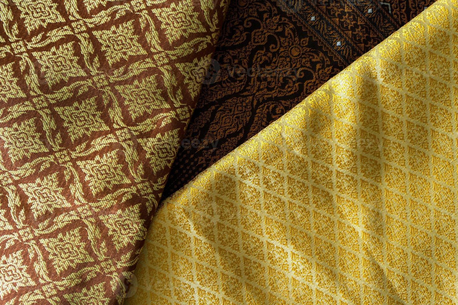 Thai woven fabrics. photo