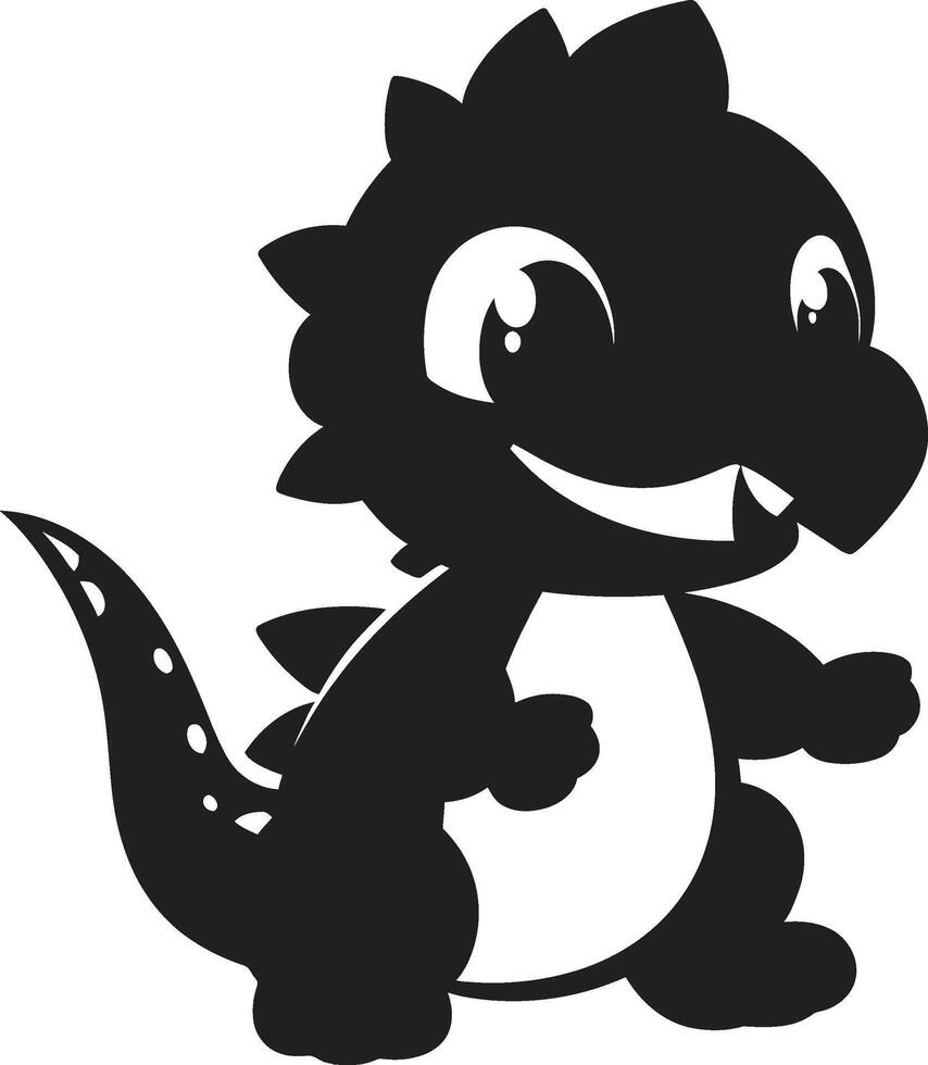 Tiny T Rex Treasures Black Whimsical Dino Elegance Black vector