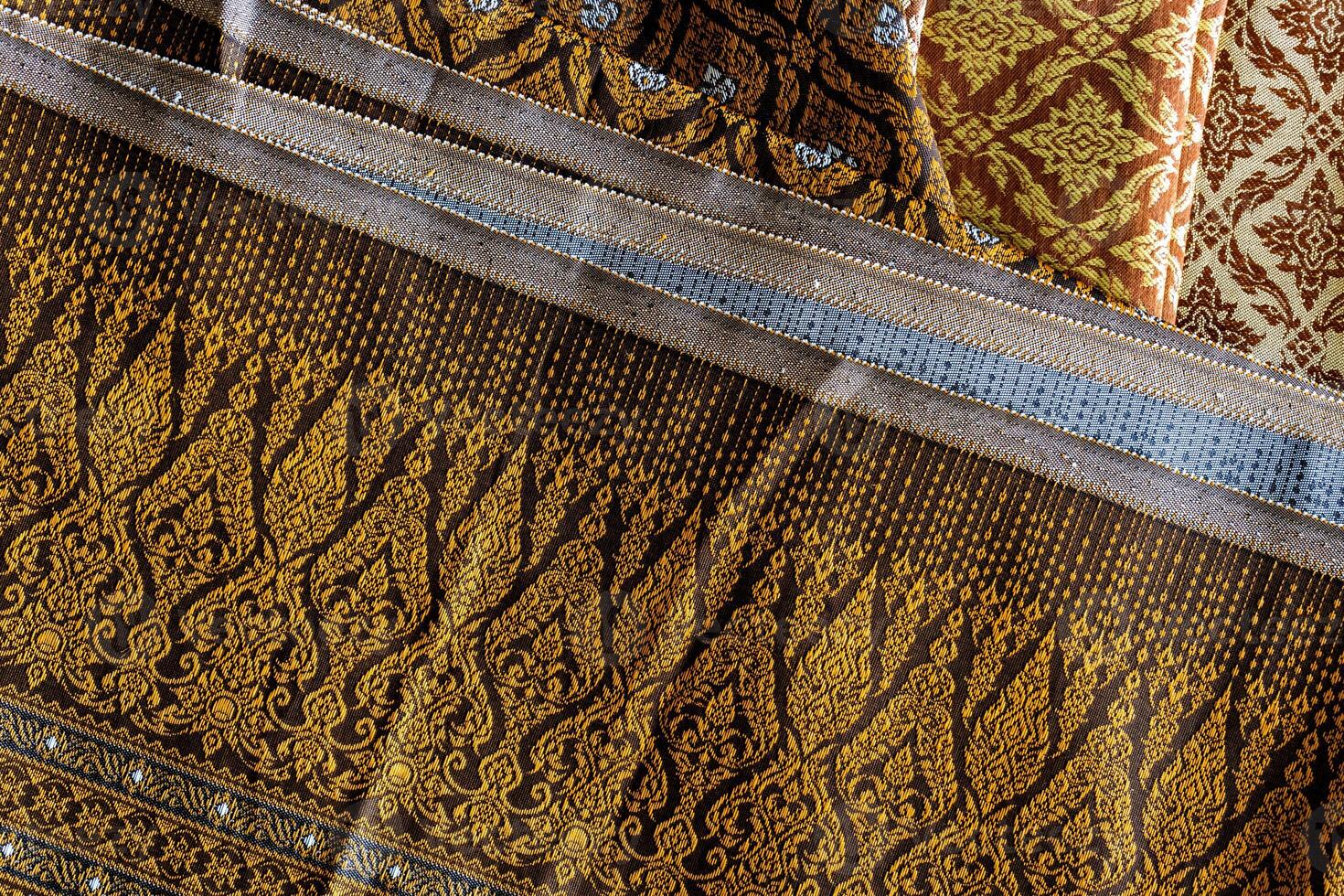 Thai woven fabrics. photo