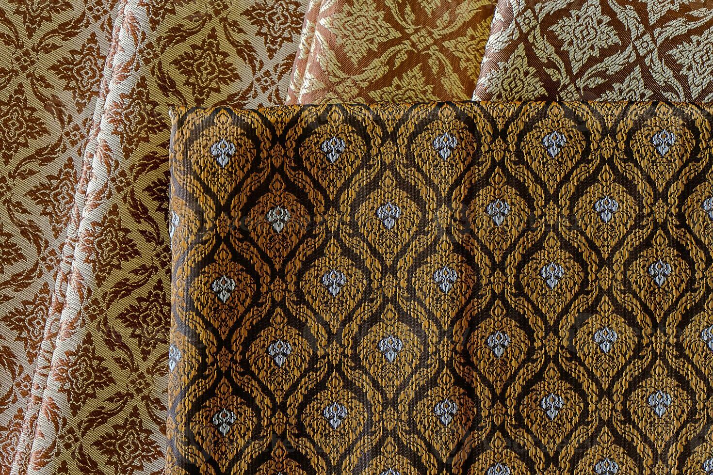 Thai woven fabrics. photo