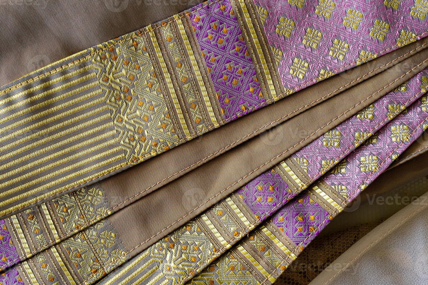 Thai woven fabrics. photo