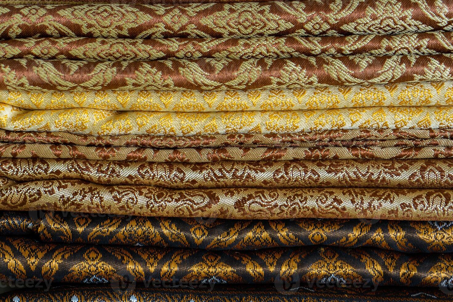 Thai woven fabrics. photo