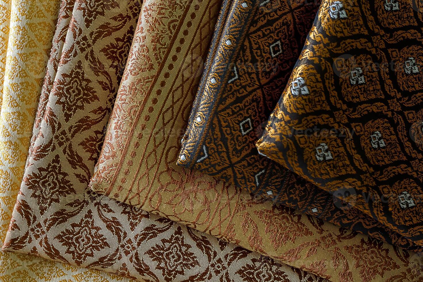 Thai woven fabrics. photo