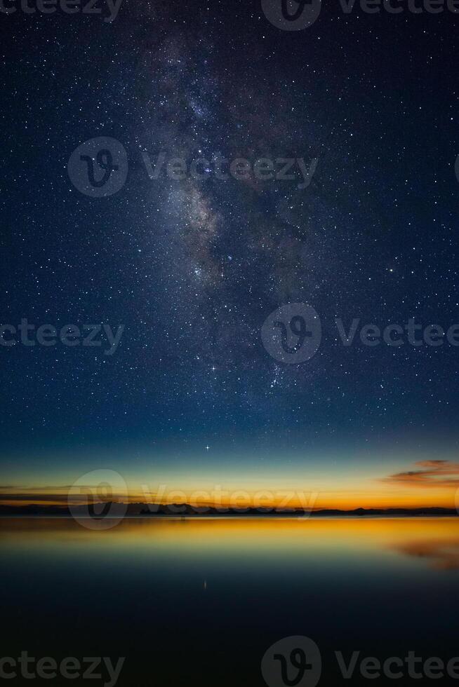 Twilight sky with star. photo