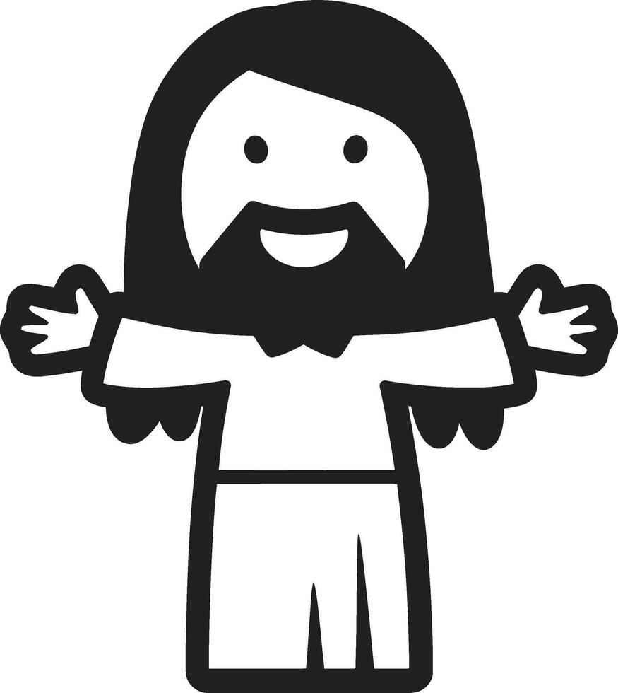 Eternal Love Cartoon Jesus Black Saviors Blessing Black Jesus vector