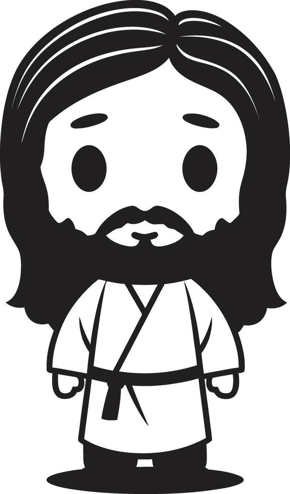 Saviors Blessing Black Jesus Heavenly Compassion Cute Jesus Black vector