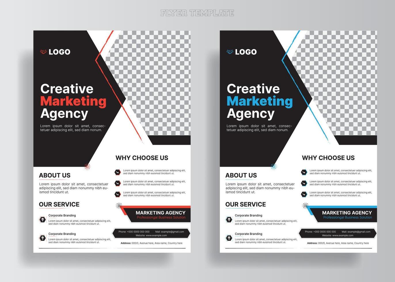 creativo márketing agencia para negocio volantes plantilla, resumen negocio volantes, modelo diseño, o negocio póster modelo diseño. empresa promoción diseño. vector