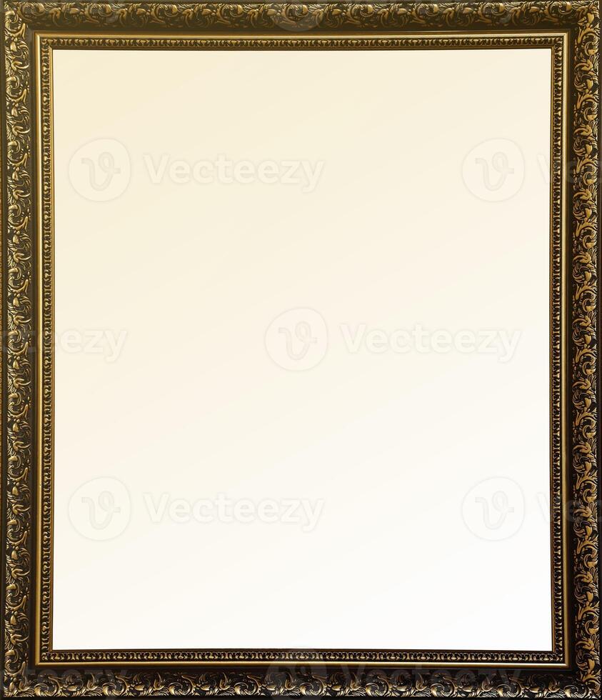 Isolated Photo Frame, Wooden Antique Photo Frame with blank mockup