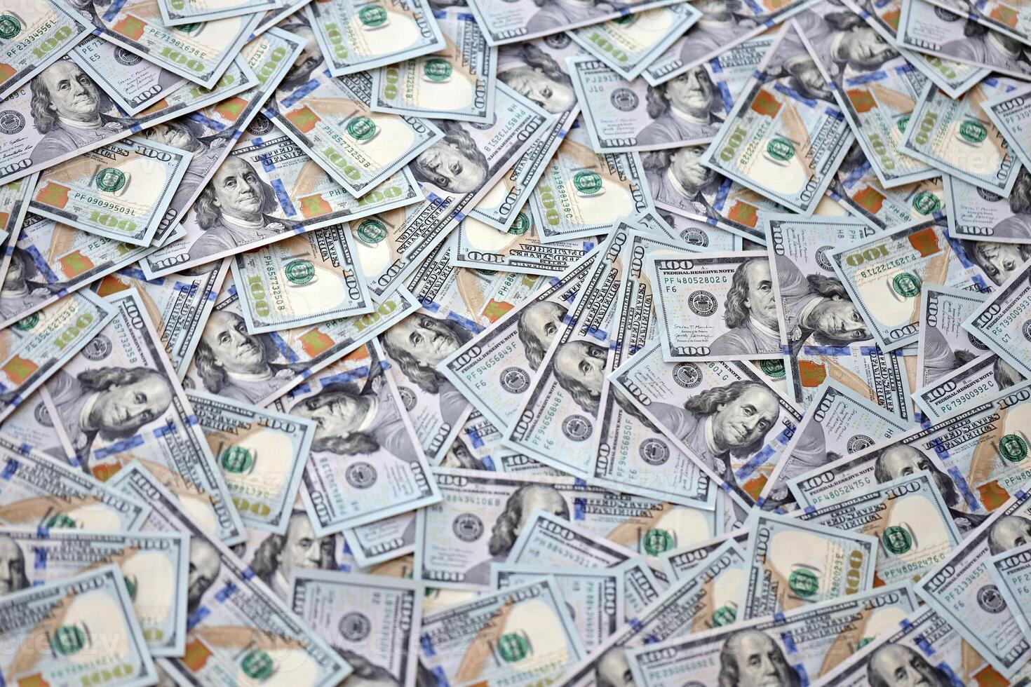 Very big amount of US hundred dollar bills. Huge quantity of united