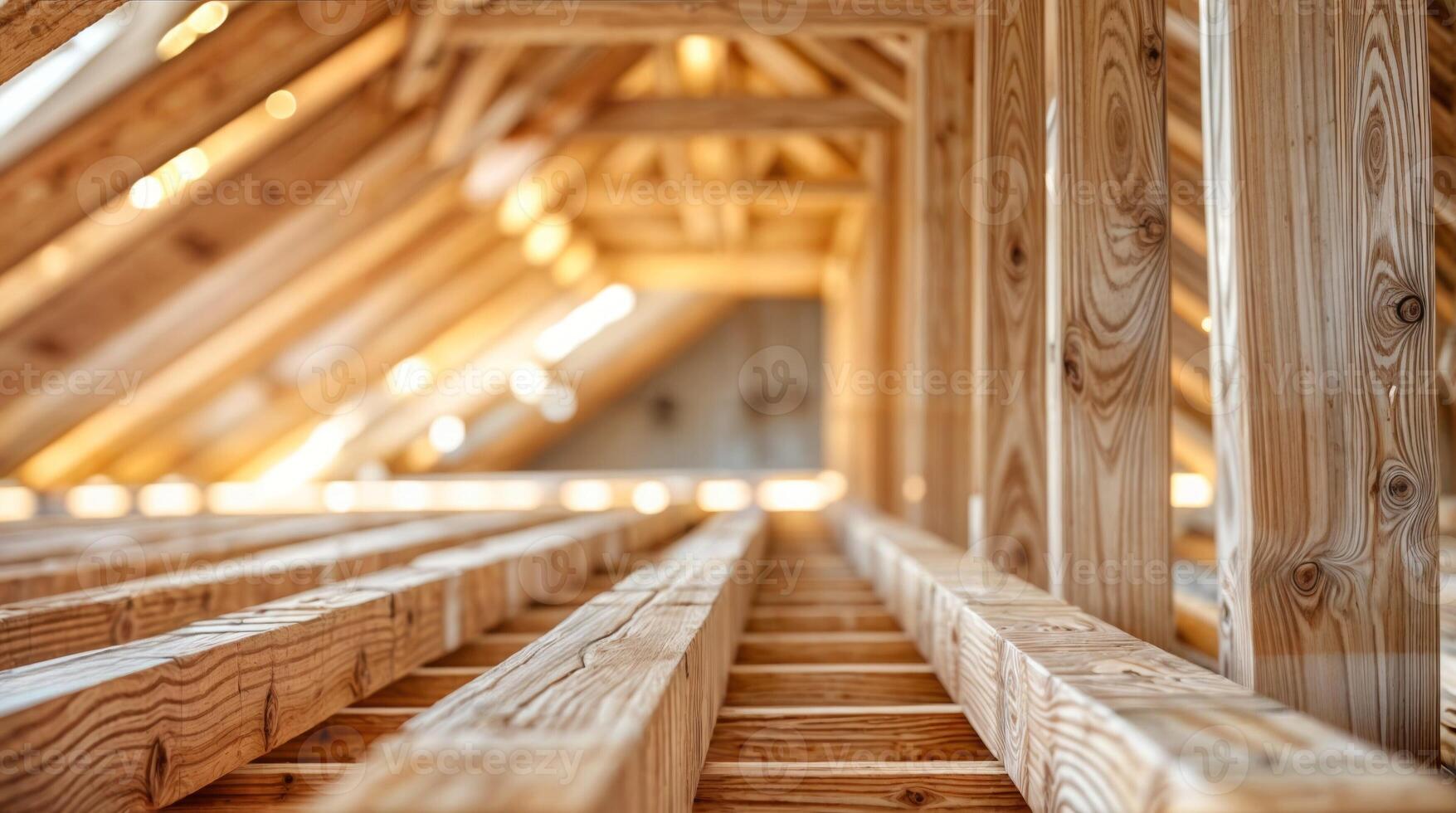 de madera techo con impresionante arquitectura y artesanía en un del edificio madera estructura foto