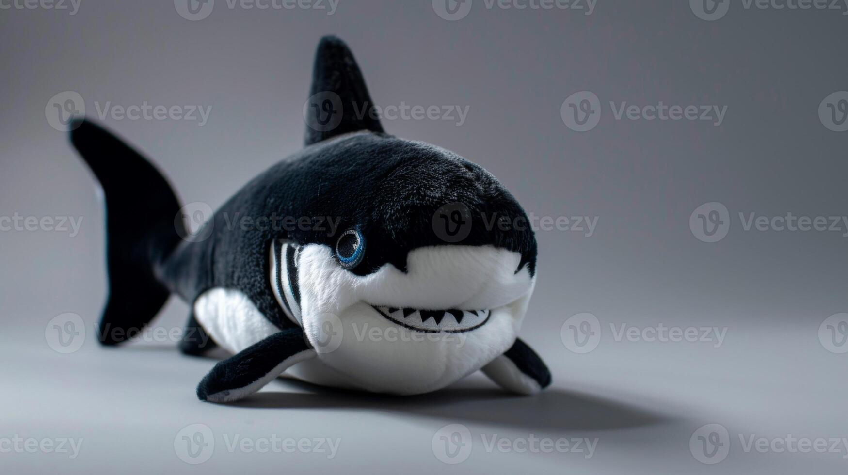 Shark plush toy with a cute and soft stuffed animal design features marine predator characteristics photo