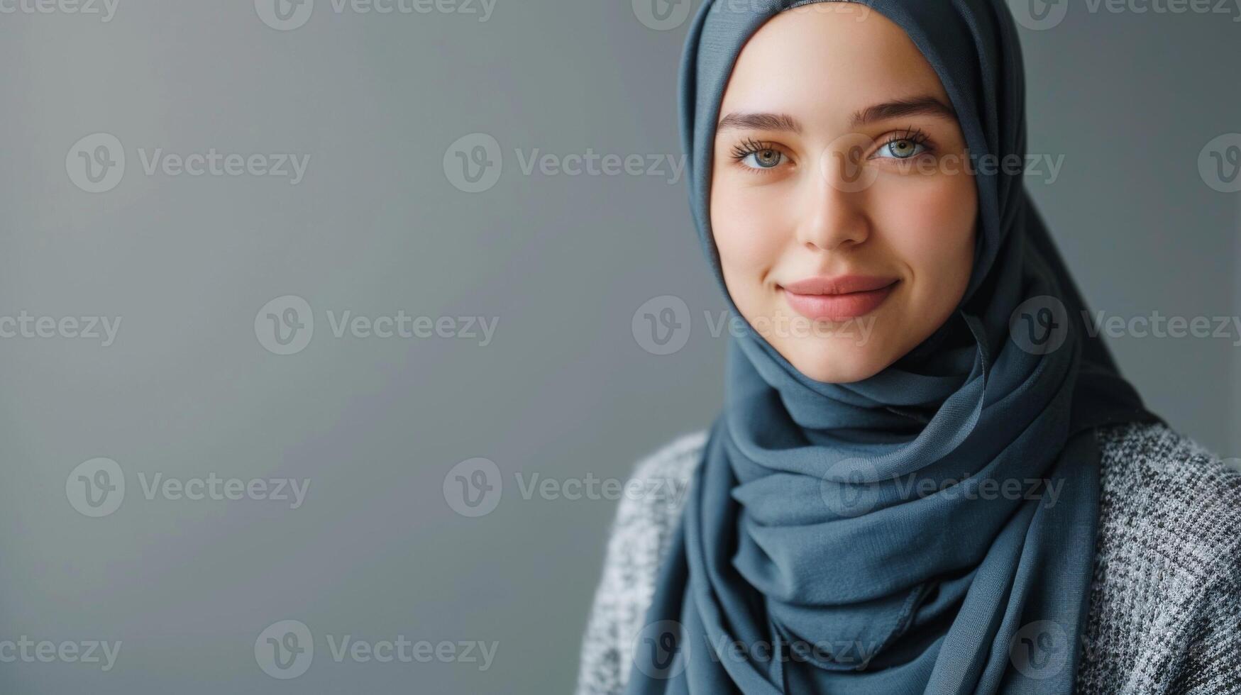 hembra web desarrollador en hijab retrata profesionalismo y empoderamiento en moderno tecnología espacio de trabajo foto