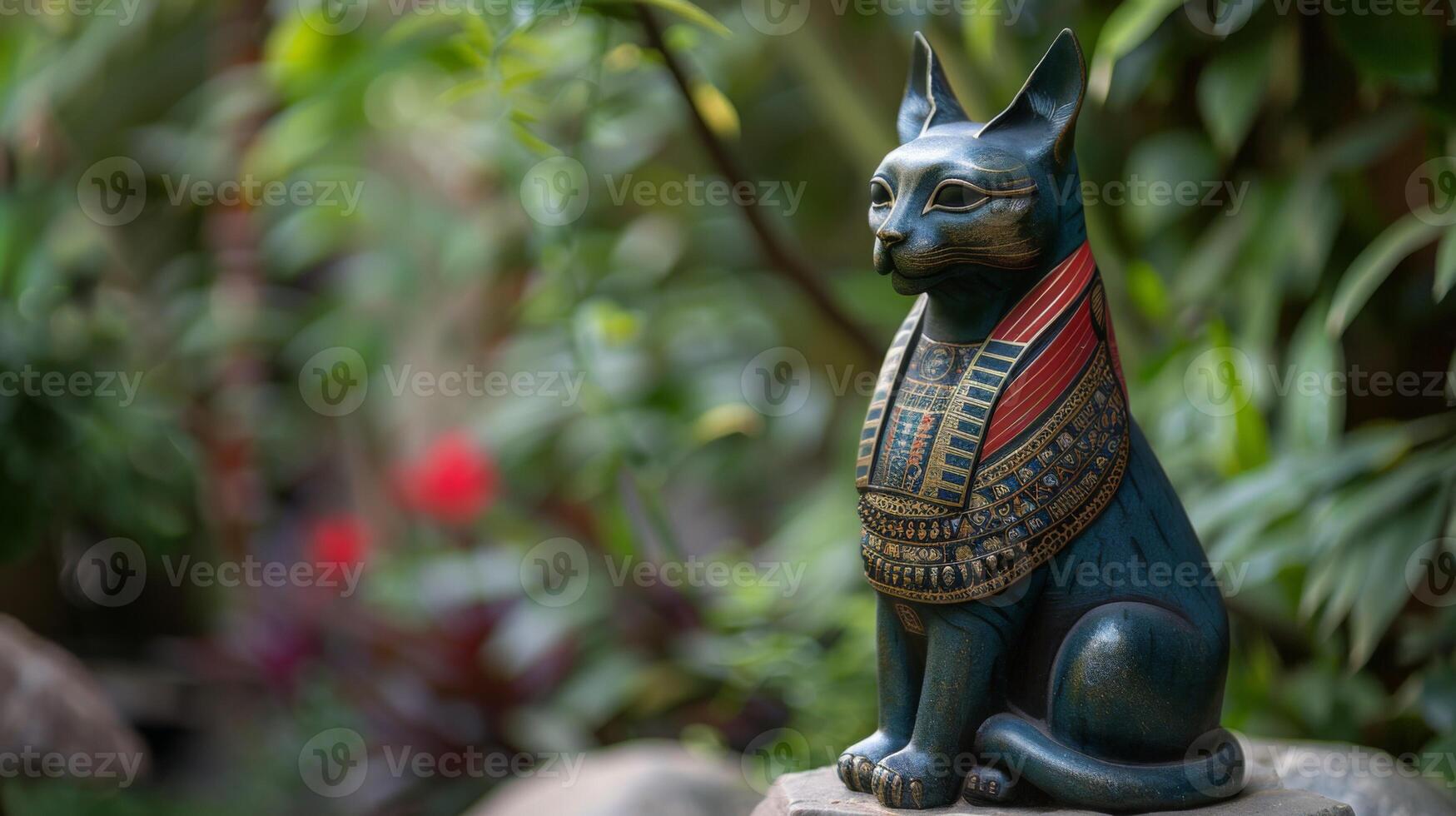 bronce bastet egipcio estatua representa el felino diosa y mitología en un artefacto de antigüedad foto