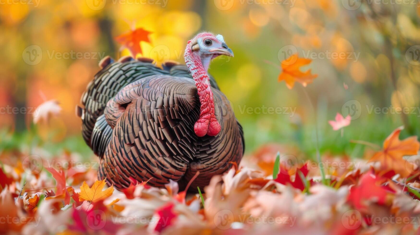 otoño Turquía entre vistoso hojas fauna silvestre naturaleza retrato foto