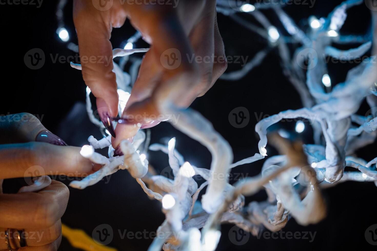 A hand stack makes a texture on a plasticine photo