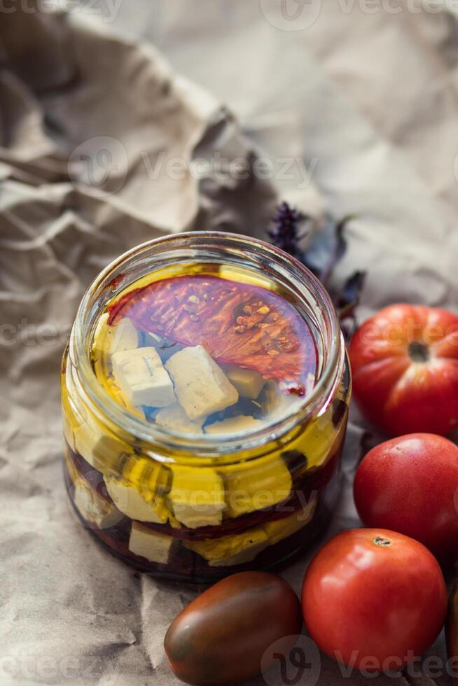 A can of cheese in oil photo
