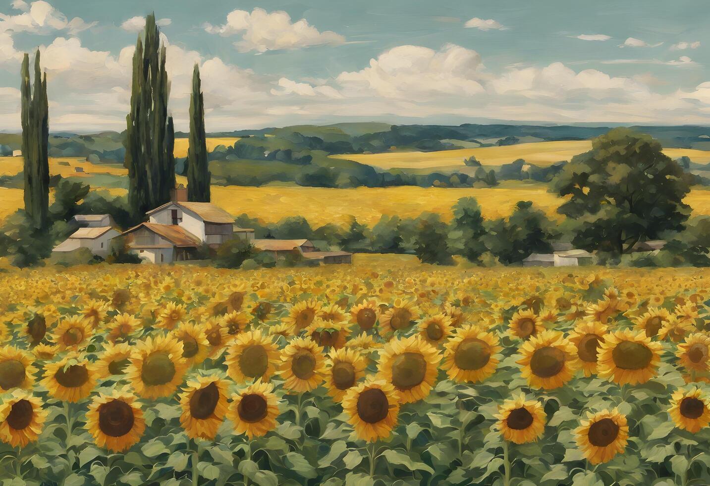 A view of a field of Sunflowers photo