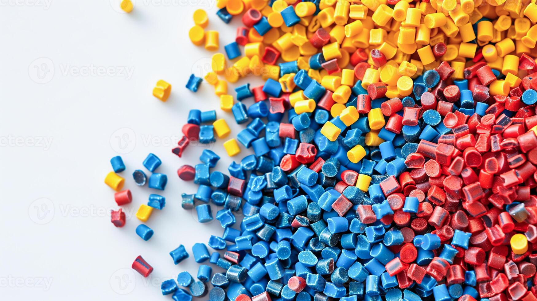 Plastic polymer color pigment granules industrial. photo