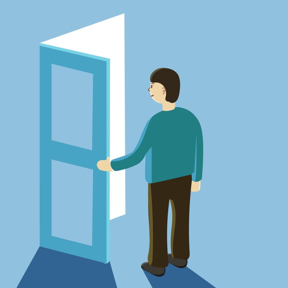 open the door illustration vector