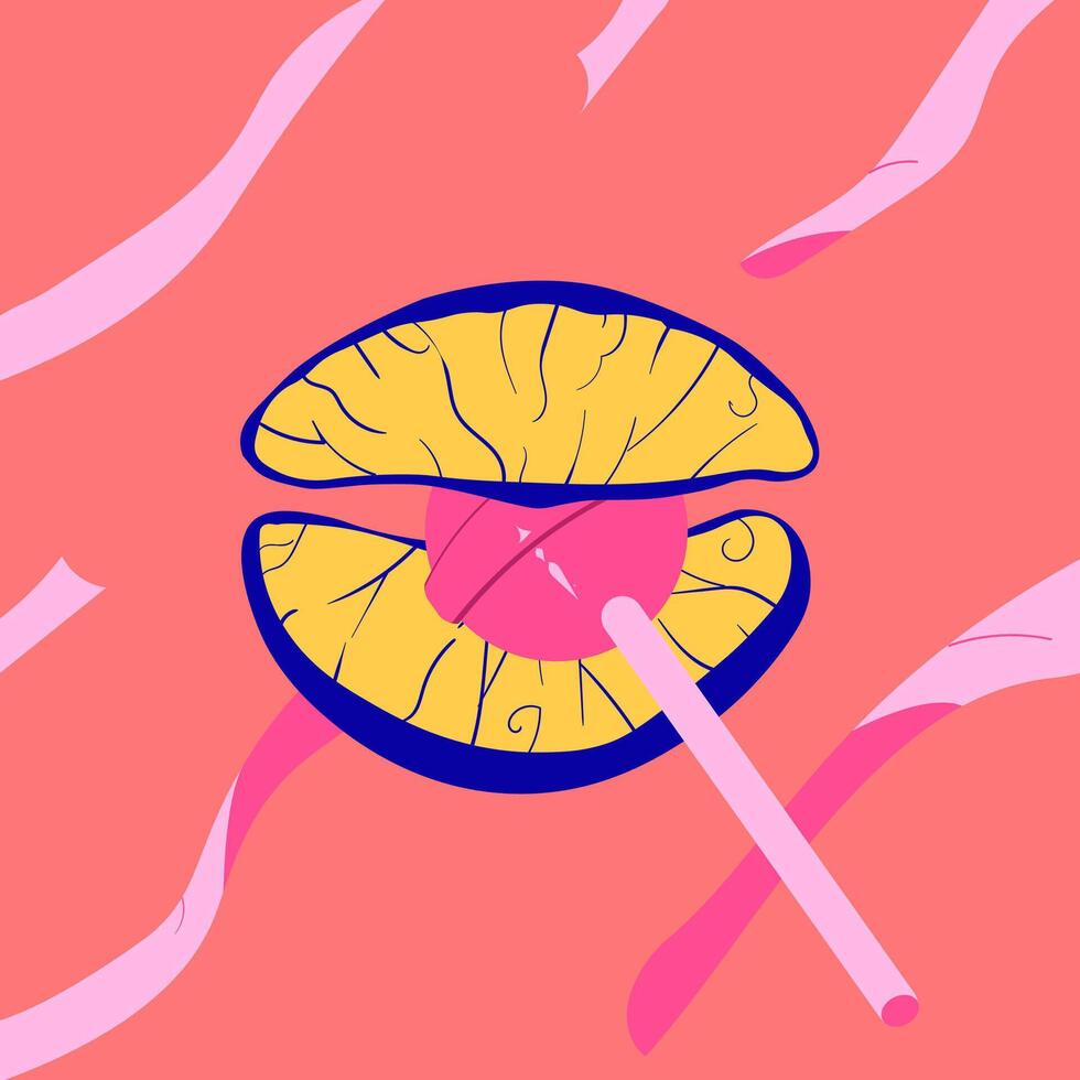 lips lolipop illustration vector