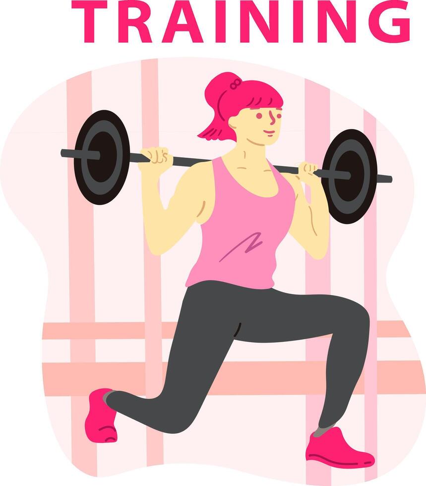 women's weight lifting training vector
