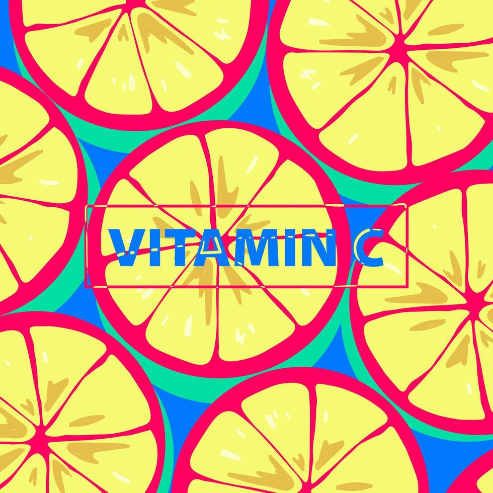 vitamina C limón ilustración vector