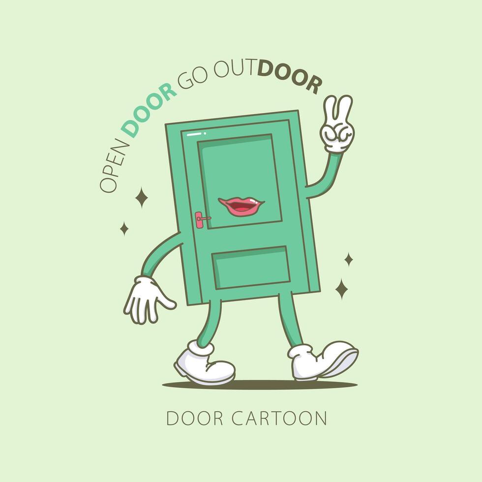 puerta dibujos animados ilustración vector