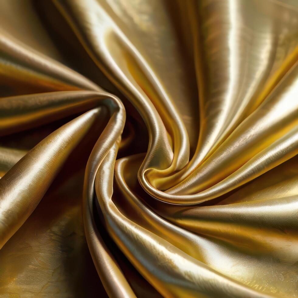 A background with silk white fabric luxurious gold textures. photo