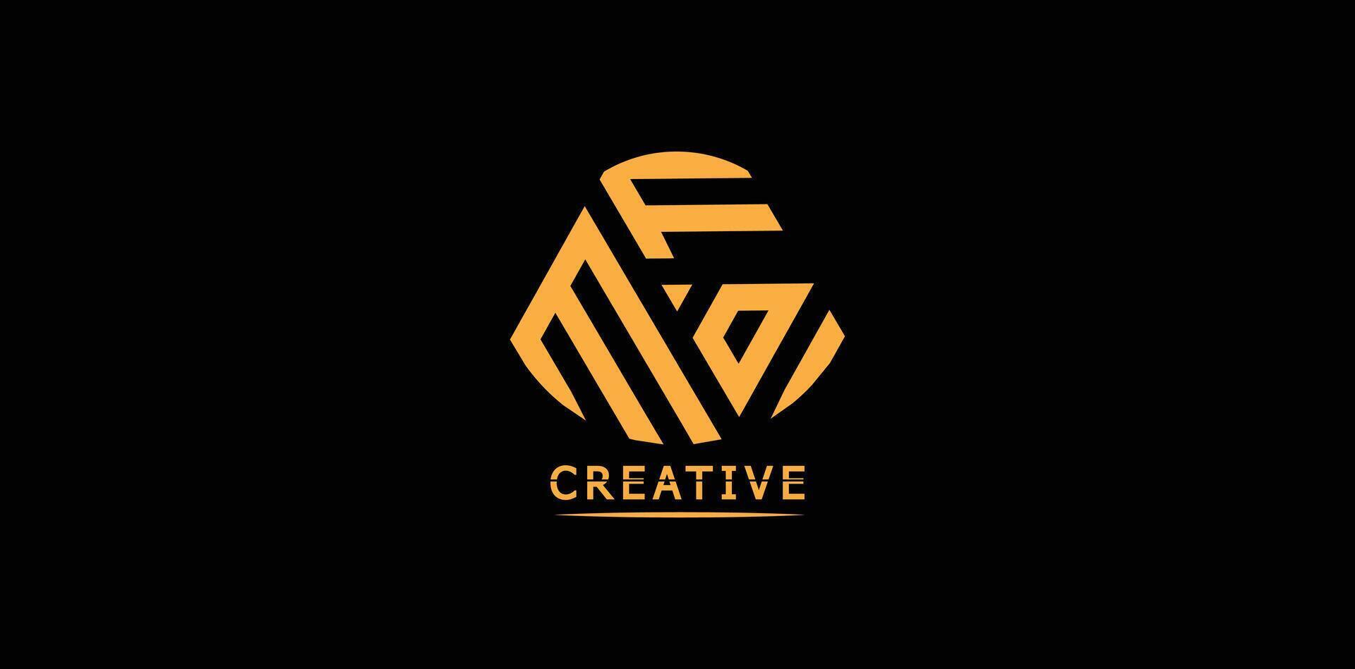 creativo mfd polígono letra logo diseño vector