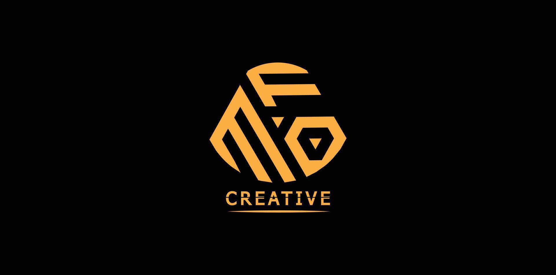 Creative MFO polygon letter logo design vector