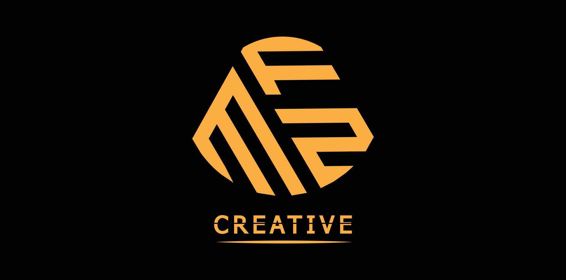 creativo mfz polígono letra logo diseño vector