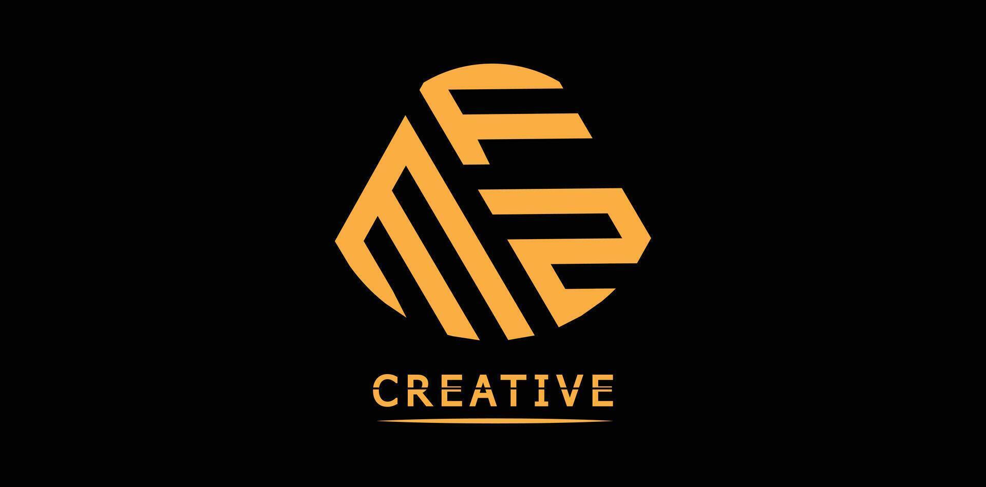 Creative MFZ polygon letter logo design vector