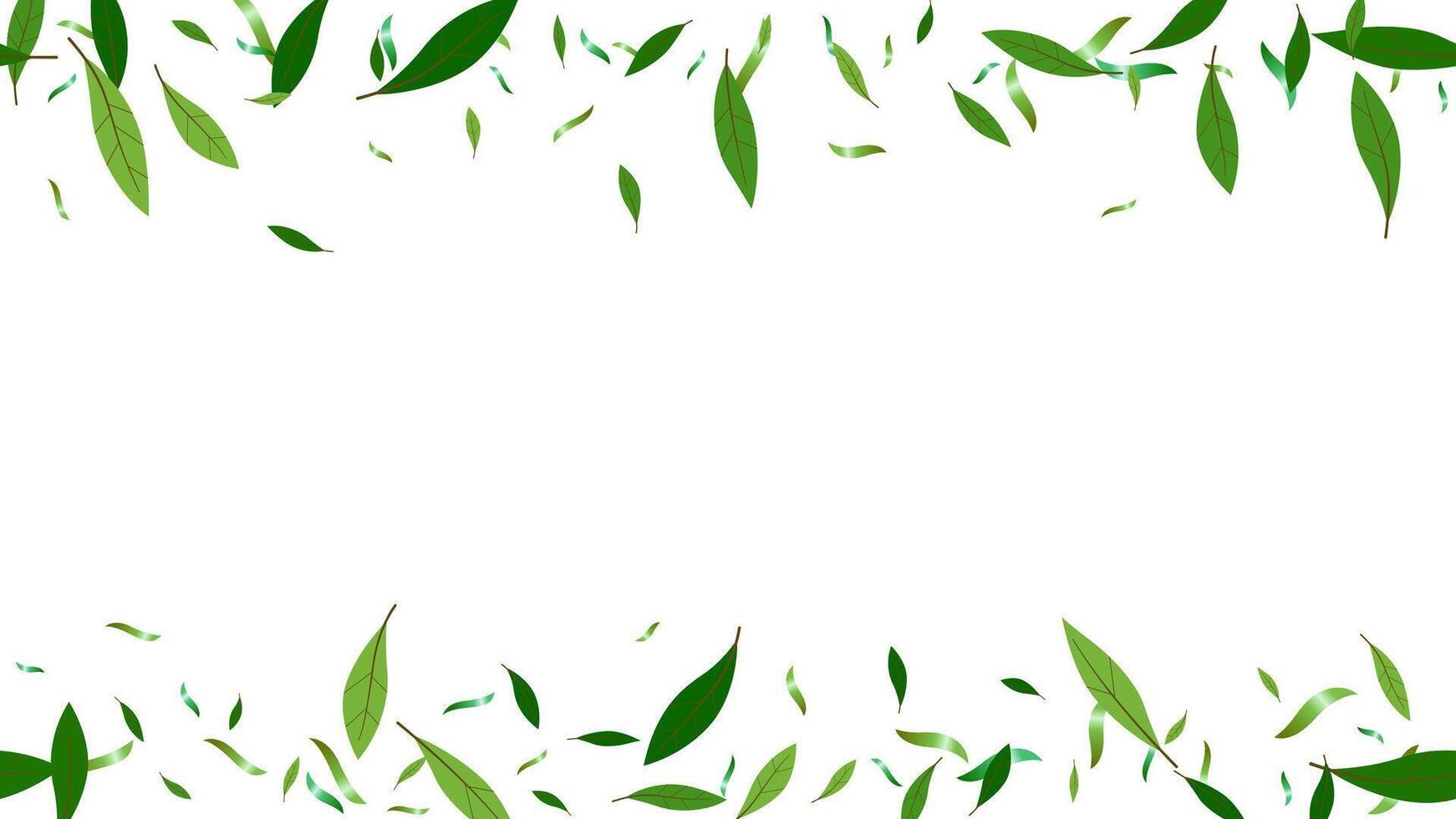 Leaf branch green fresh decoretion background, backdrop frame ecology concept vector