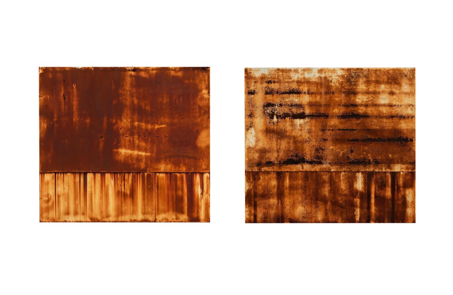 Rusty metal sign isolated on a white background. photo