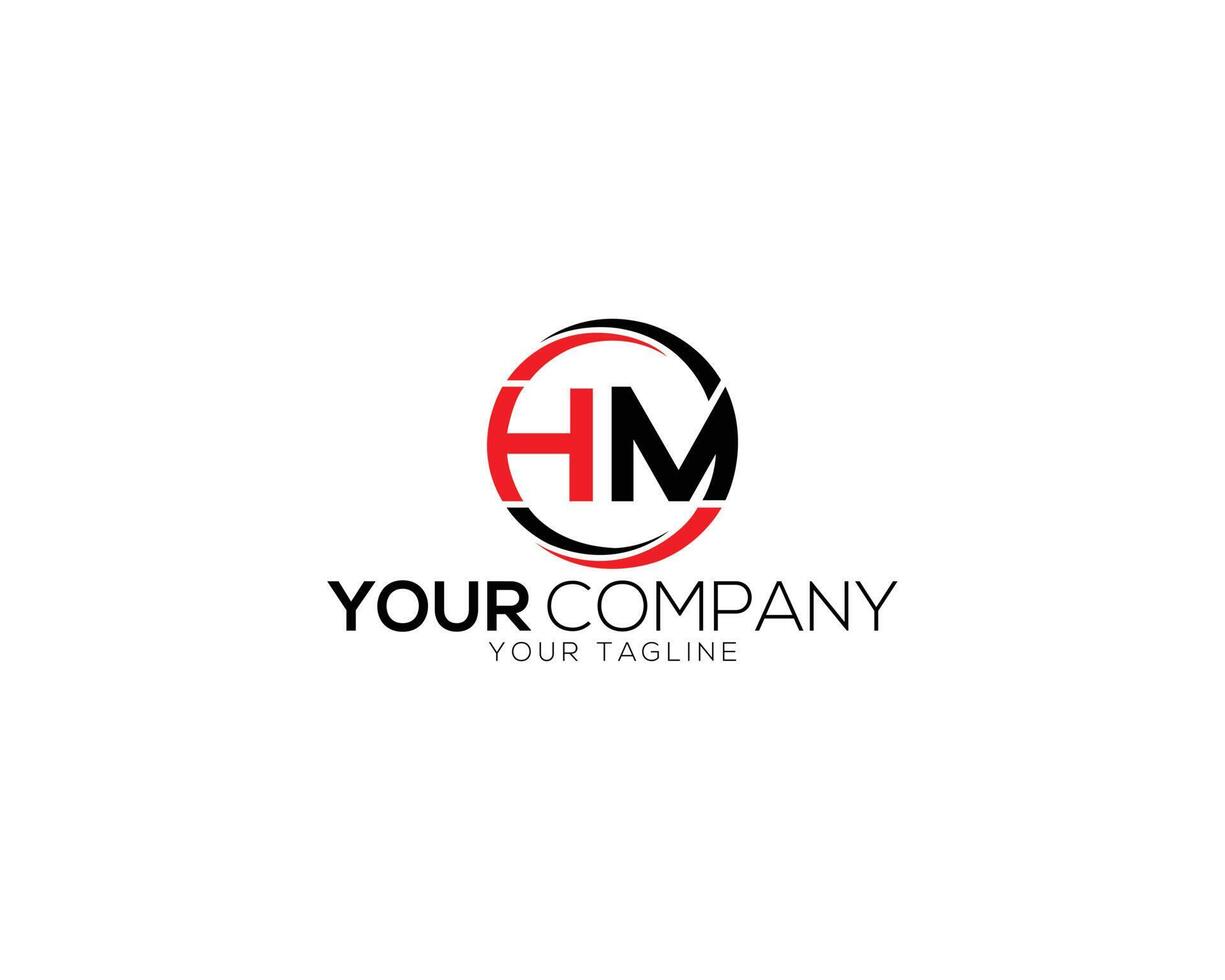 Letter Initial HM Logo Design Template Illustration vector